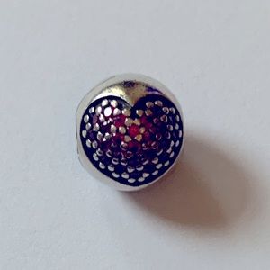 Authentic Pandora dark red cz heart clip